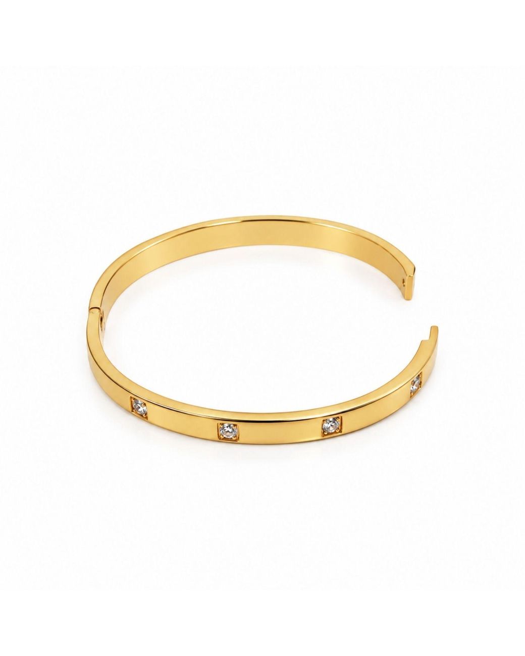 Nuvv Collection Metallic Crystal Pavé Bangle Bracelet Set