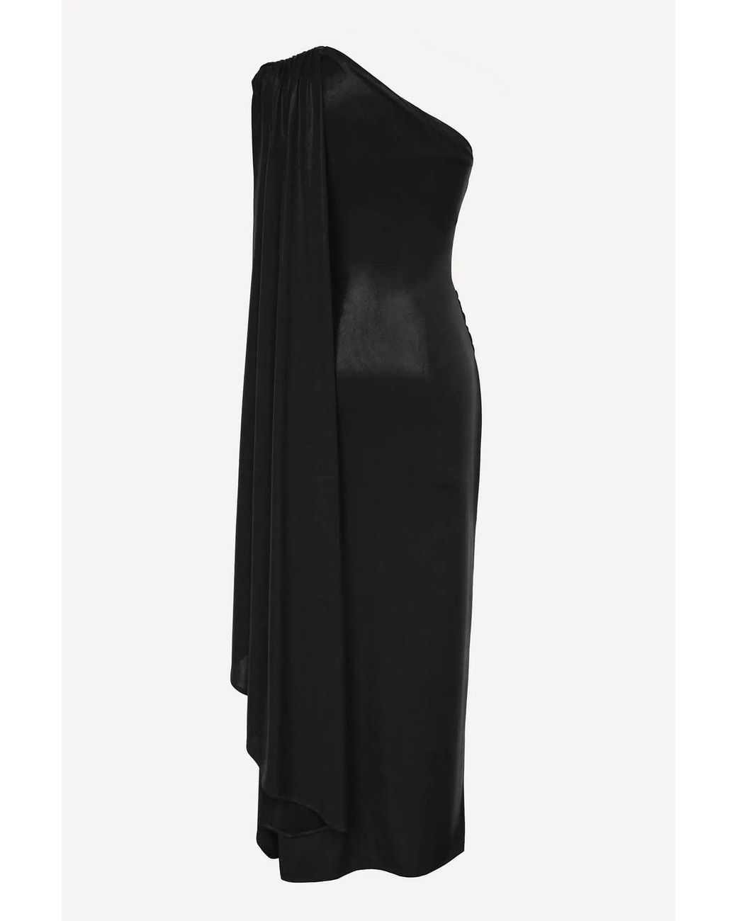 POST MERIDIEM Black Jersey Midi Dress With Train
