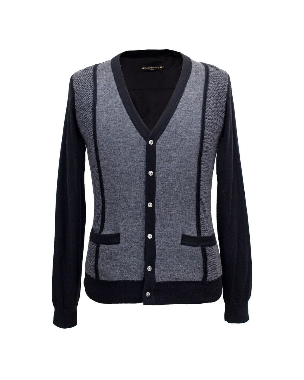 Smart and Joy Blue Light Wool Cardigan for men