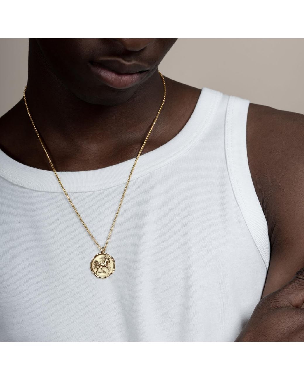 Dower & Hall Metallic Fire Horse Talisman Necklace for men
