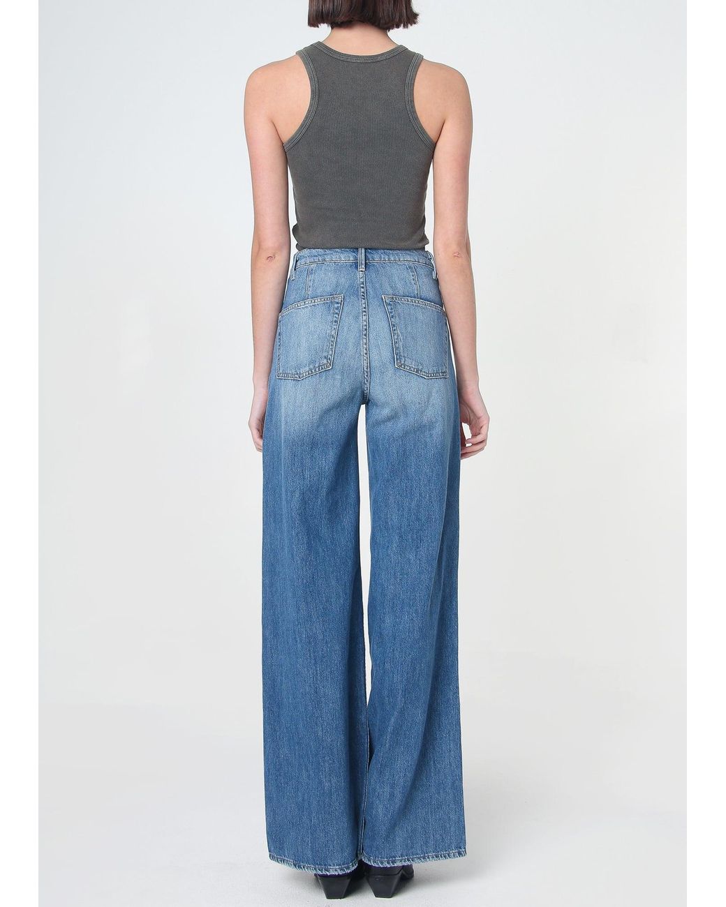NOEND Blue Dina High Waisted Wide
