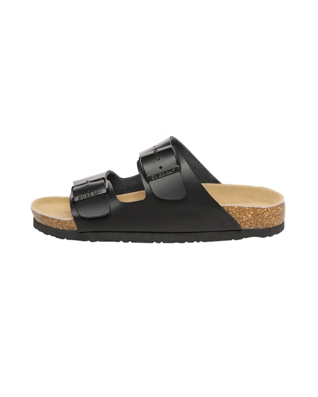 EverAu Australia Black Duck Leather Twin Buckle Sandals for men