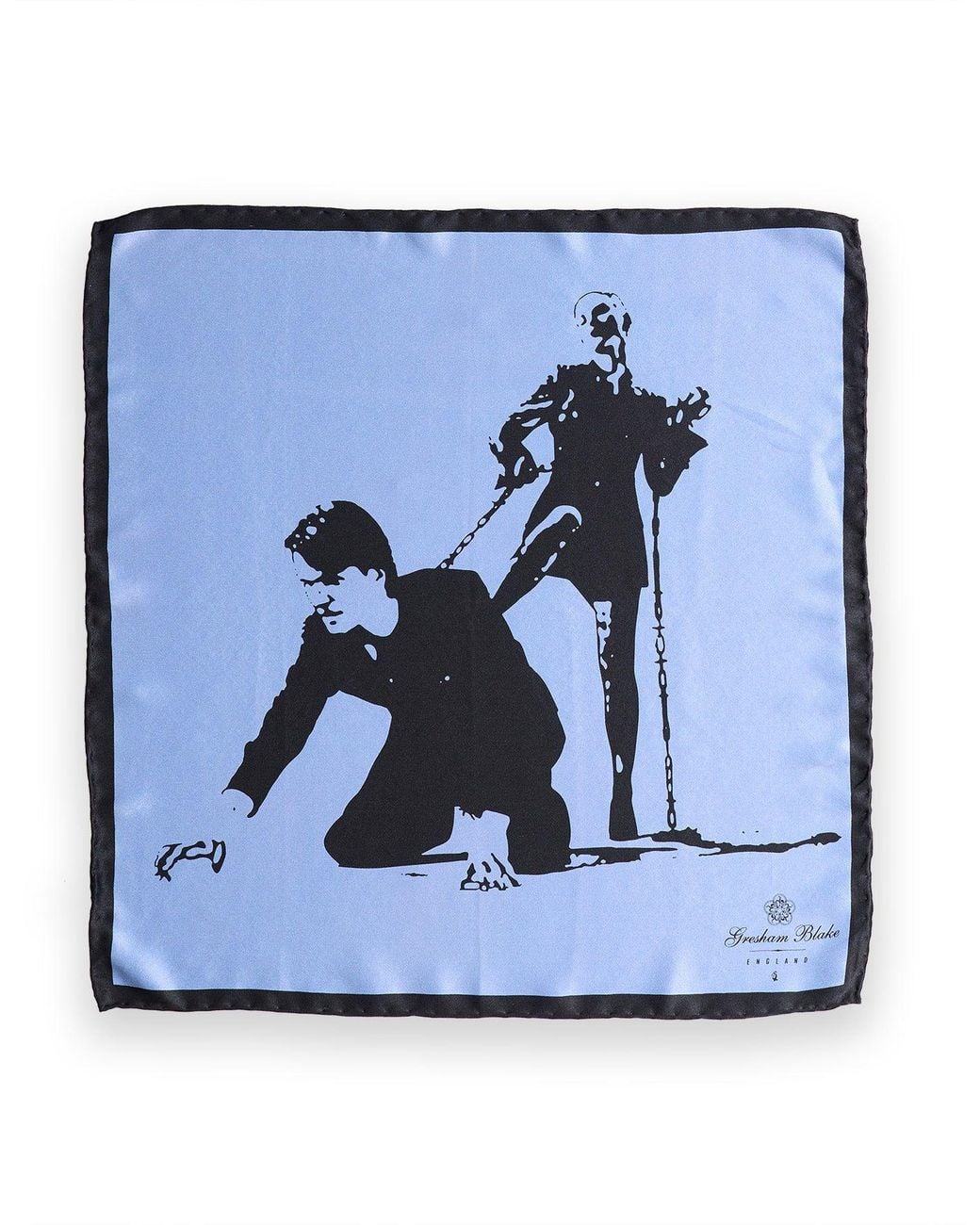 Gresham Blake Blue Love, Honour & Obey Pocket Square for men