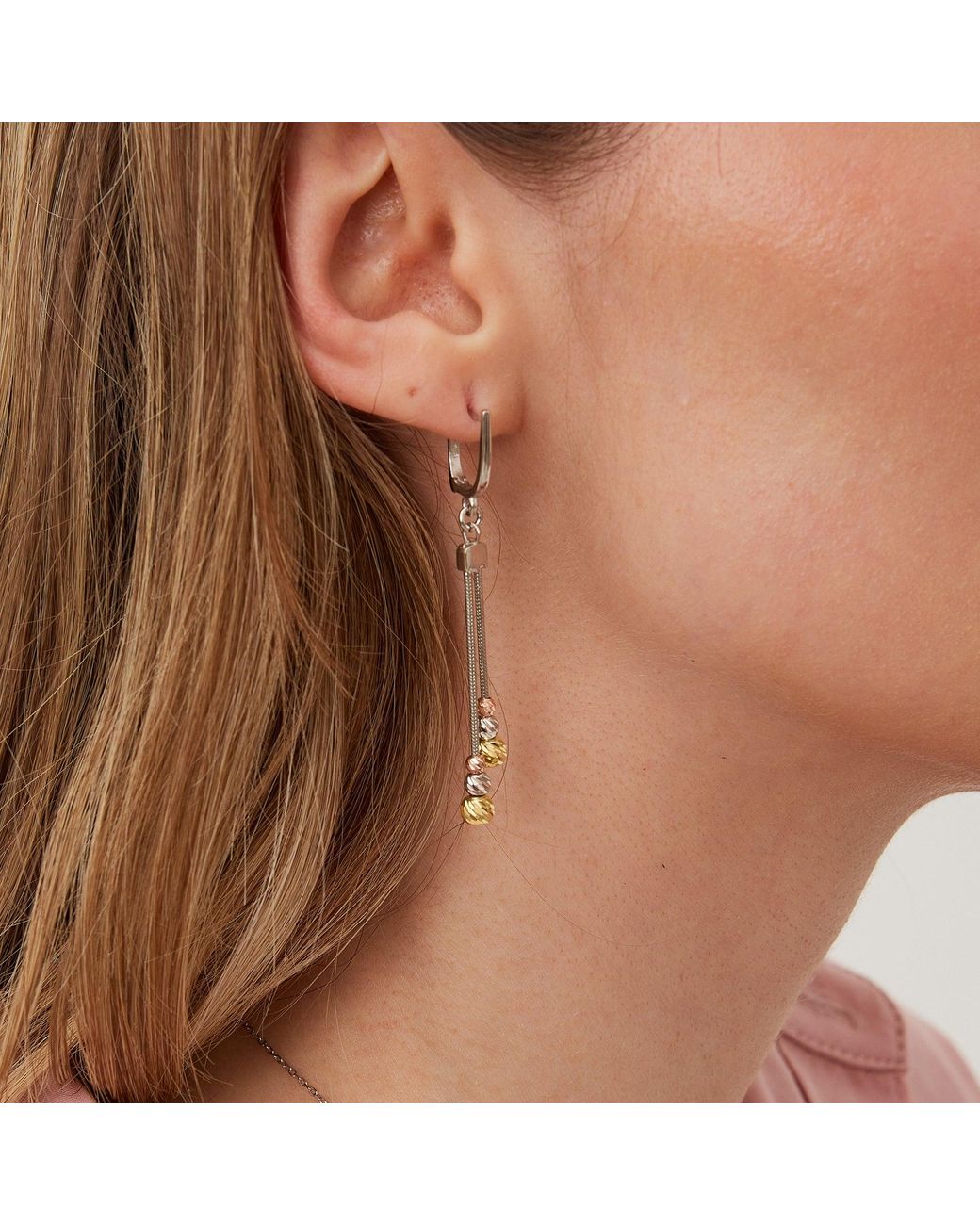 Spero London Metallic Dorissa Sterling Drop Earring Multicolour Beads
