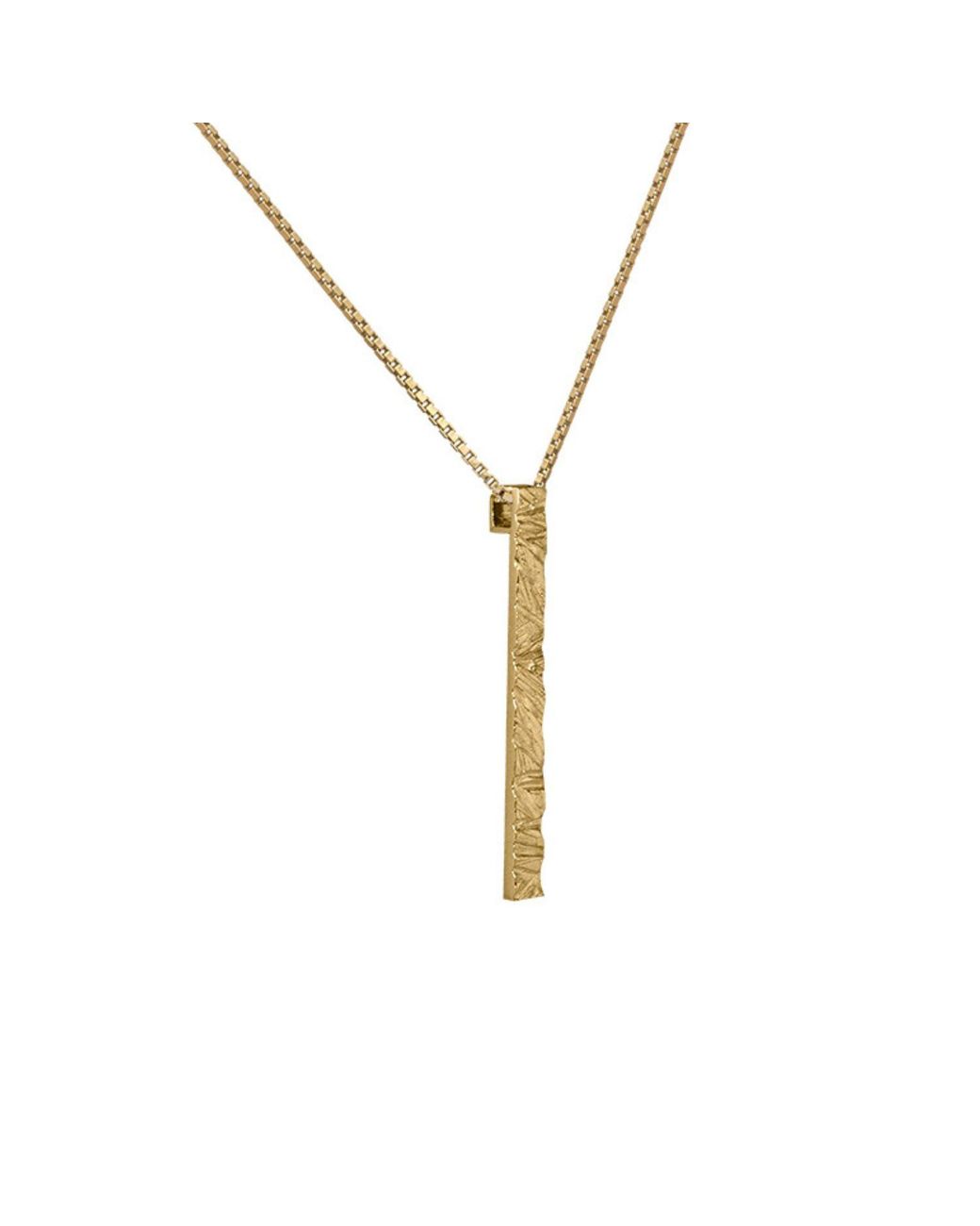 Edge Only Metallic Rugged Bar Pendant 18Ct Vermeil for men