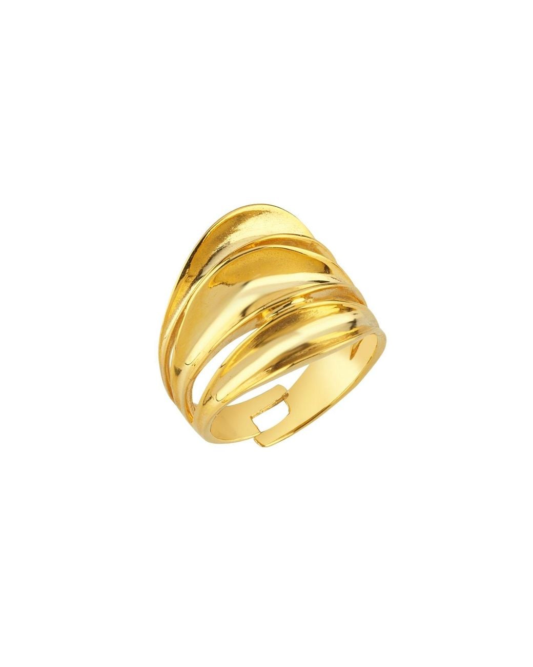 LINYA JEWELLERY Metallic Triple Amorphous Ring