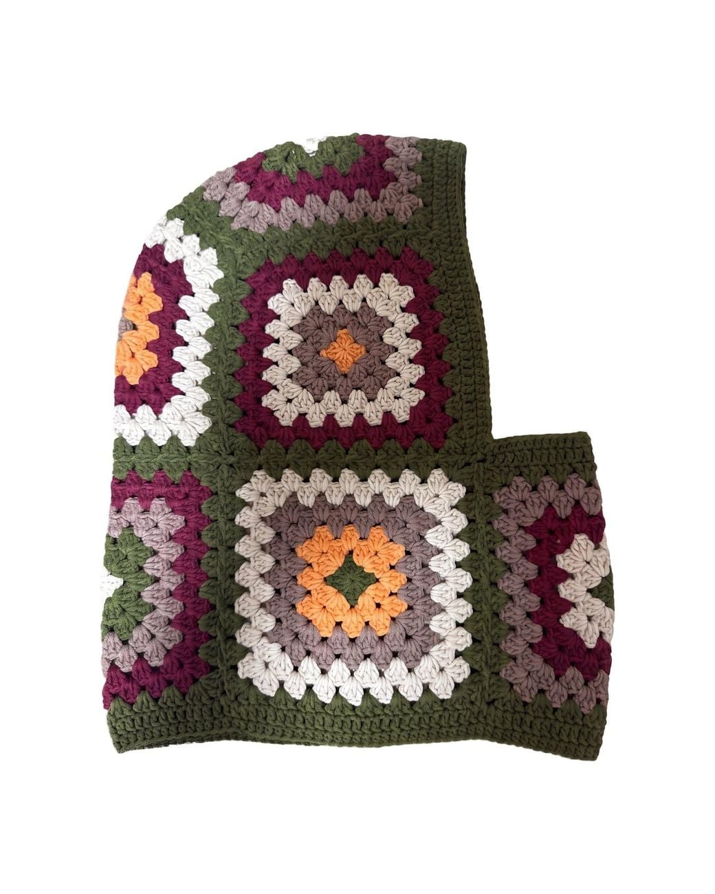 Ana Chic Red Granny Square Handmade Crochet Balaclava