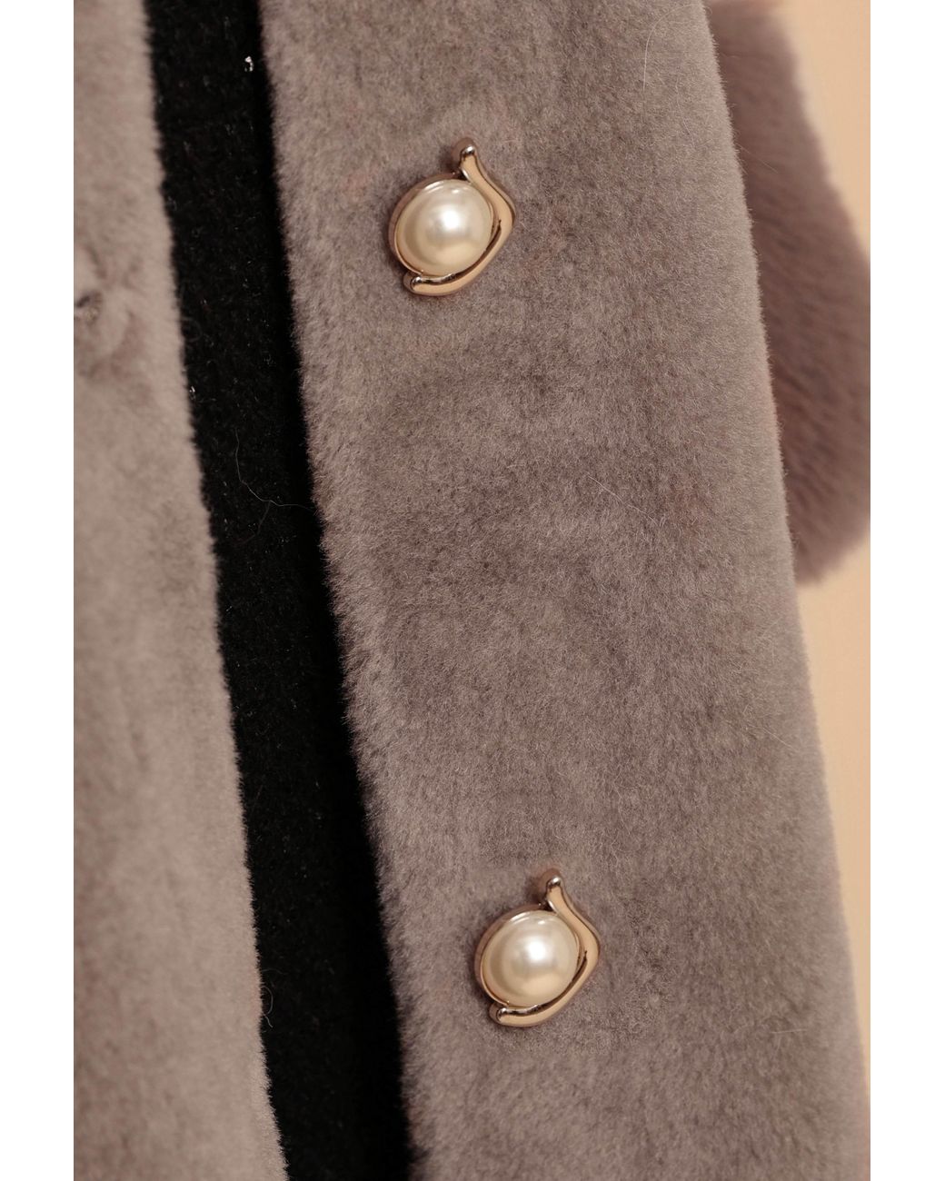 Santinni Brown Hayworth Wool & Faux Fur Coat
