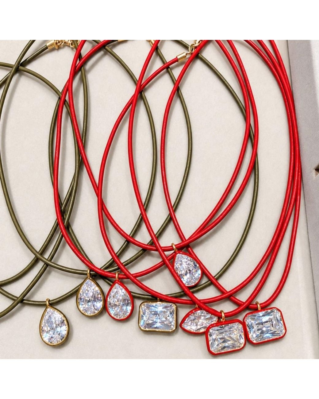 SHYMI Metallic Color Cord Pendant Necklace