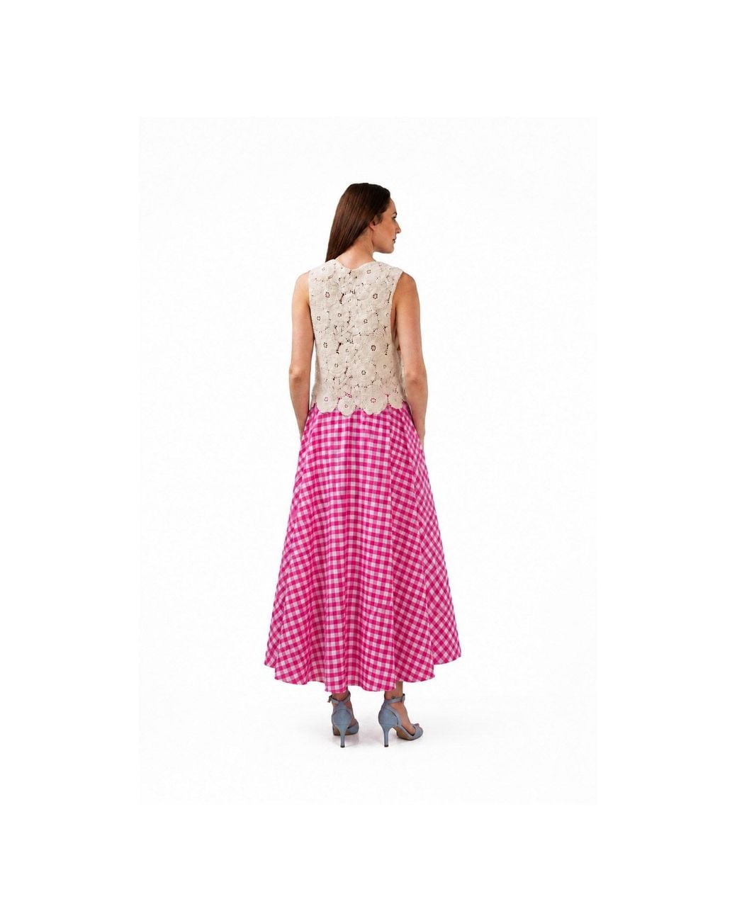 IZABELA MANDOIU Pink Midi Skirt Crafted