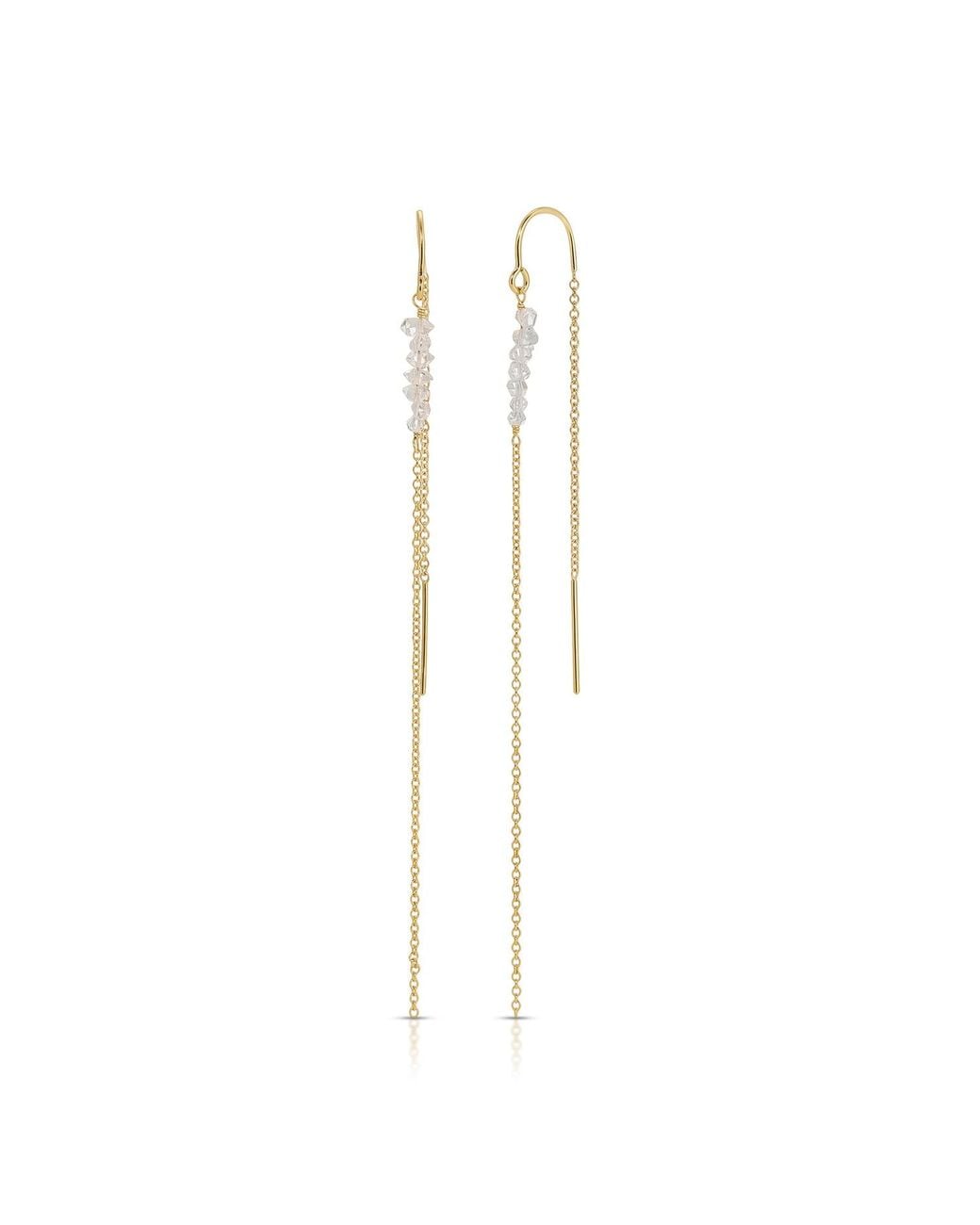Heather Hawkins Jewelry Metallic Shine On Tiny Gemstone Threader Earrings