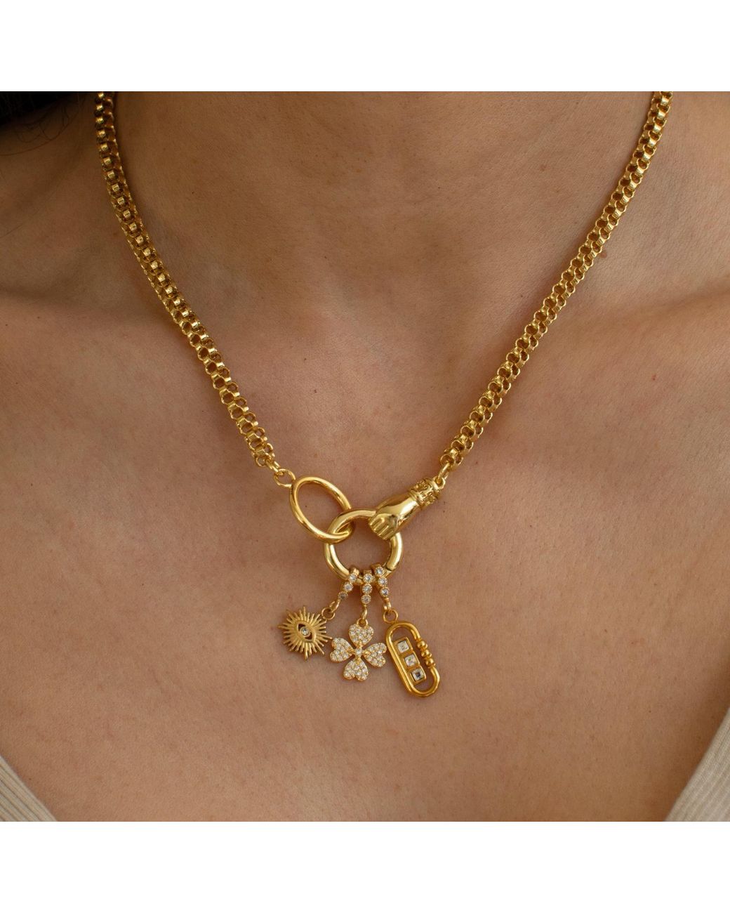 Alexie of Athens Metallic Guardian Charm Necklace
