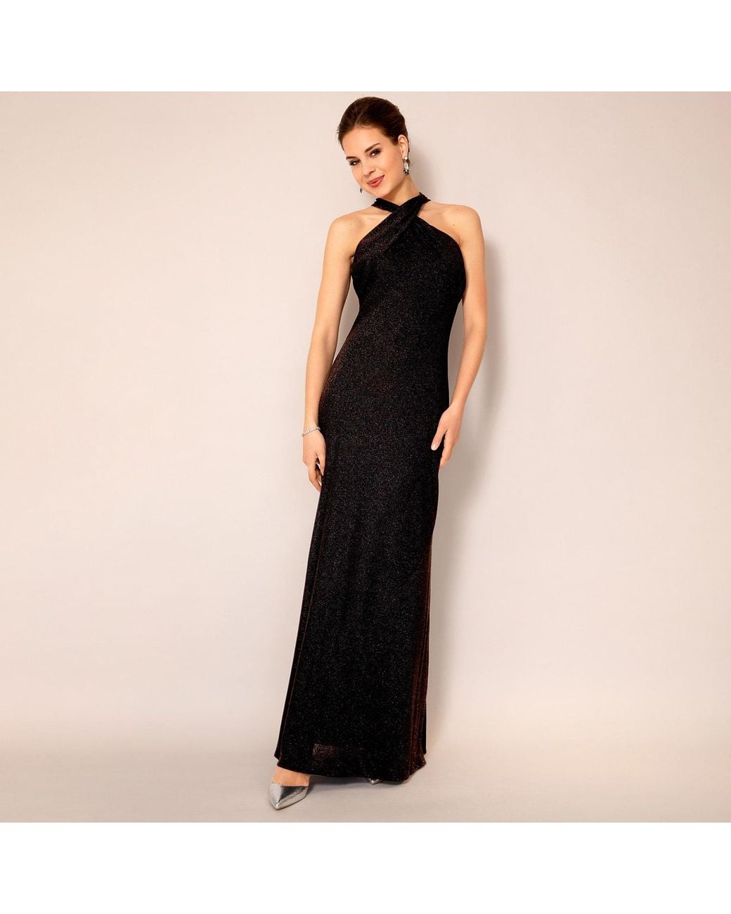 Alie Street London Blue Thea Halter Gown Glitter