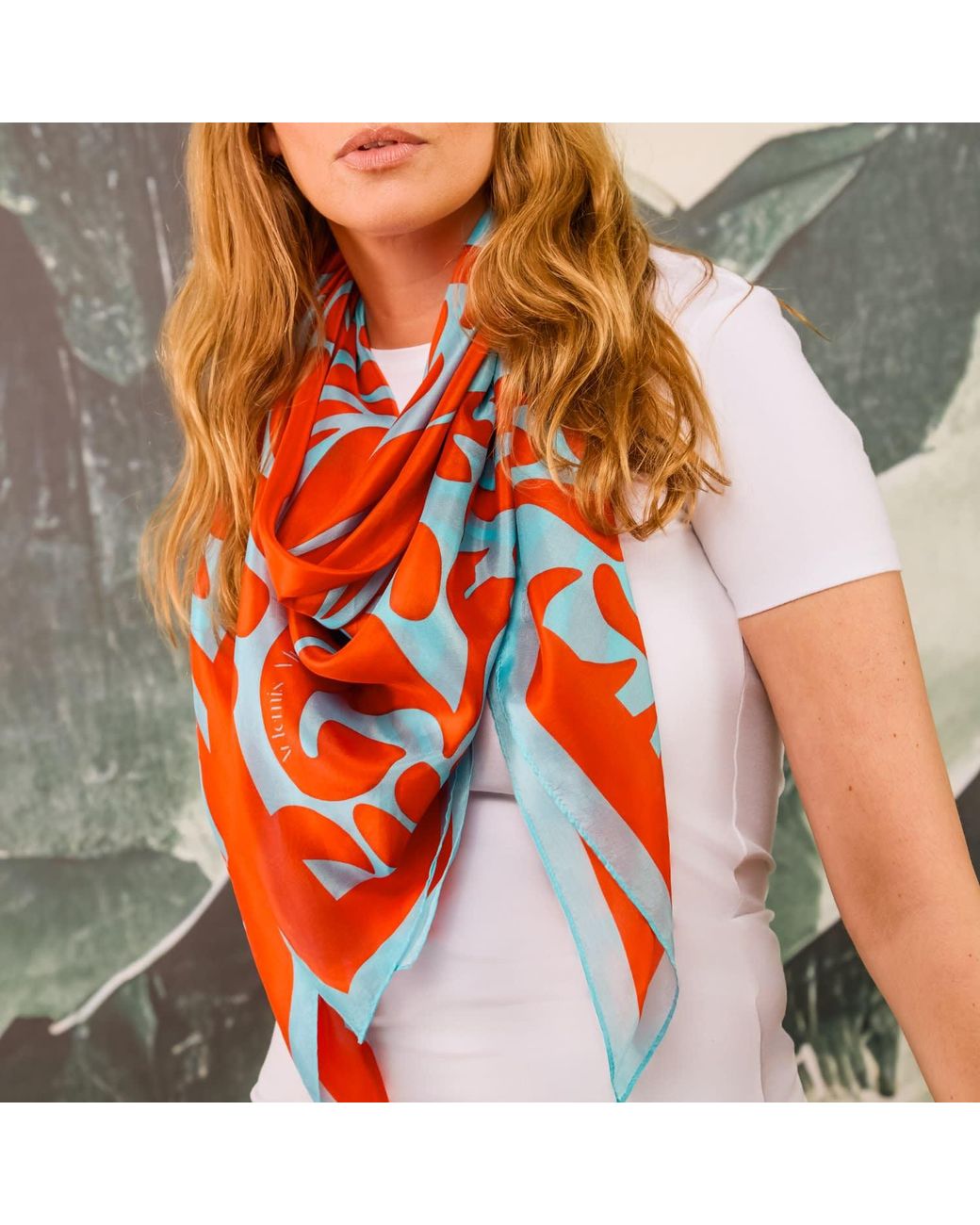 Artemis Muse Red William De Morgan Fantastic Ducks Rust & Luxury Silk Scarf