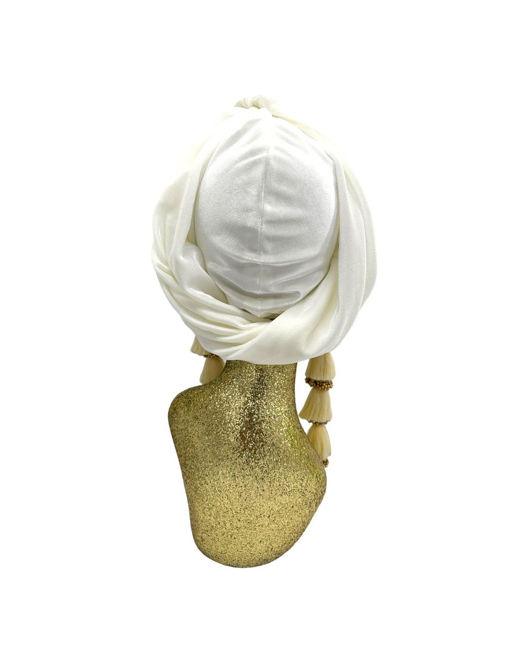 Julia Clancey Metallic Ivory & Pearl Poodle Dorado Turban