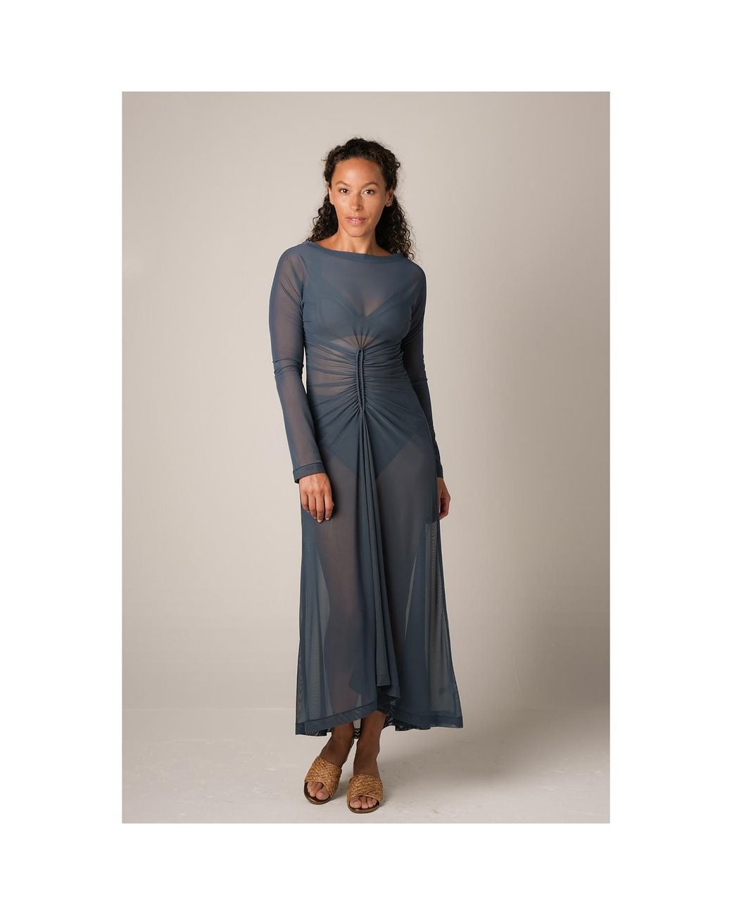 Serotone Swim Blue Mesh Long Dress