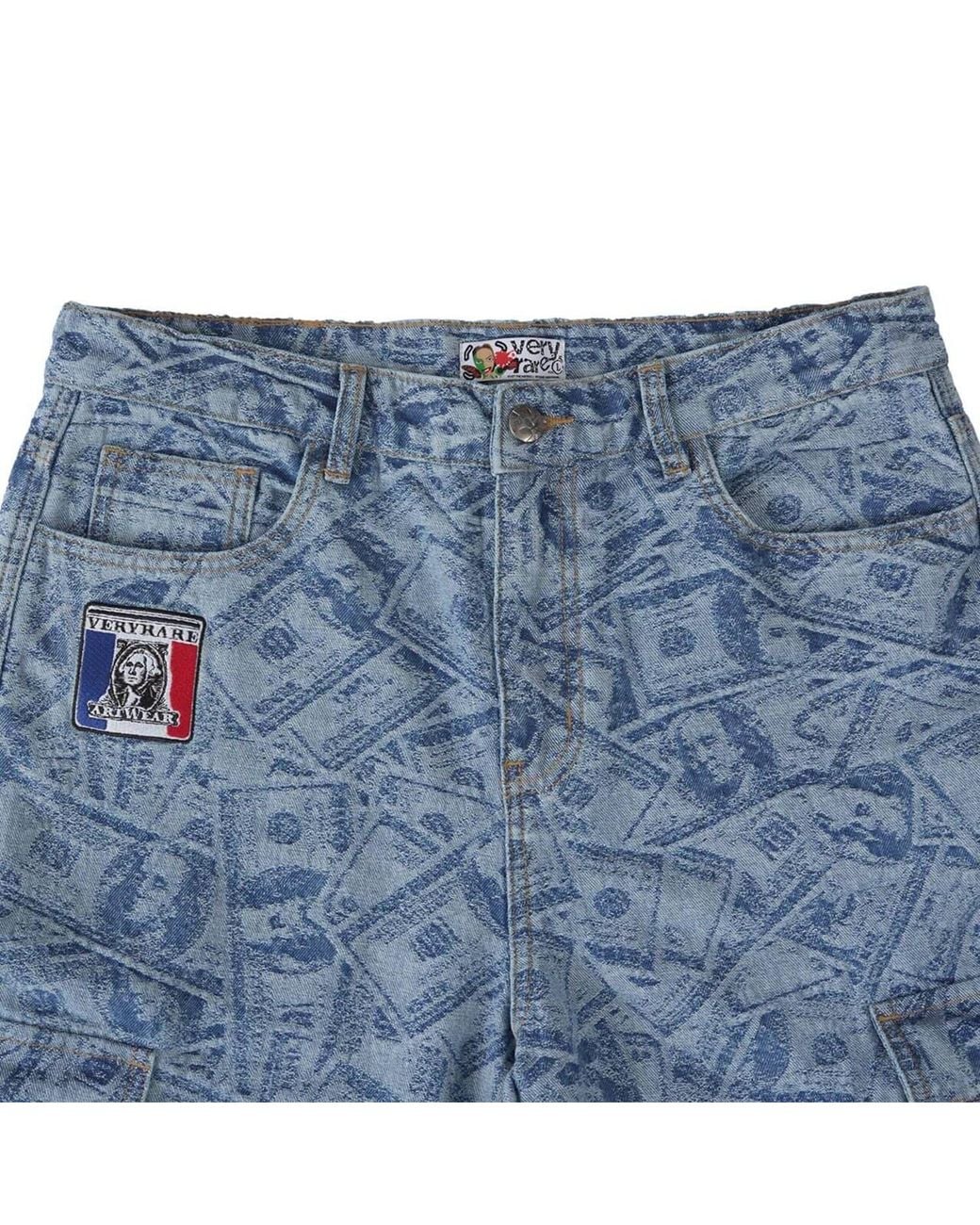 VERYRARE Blue Dollar Dollar Bills Pants for men
