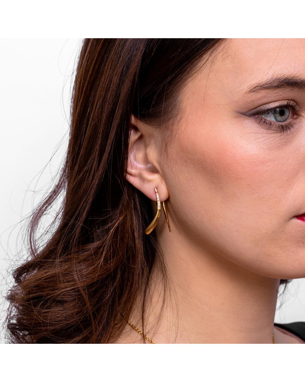 Lucy Quartermaine Metallic Sycamore Front And Back Earrings