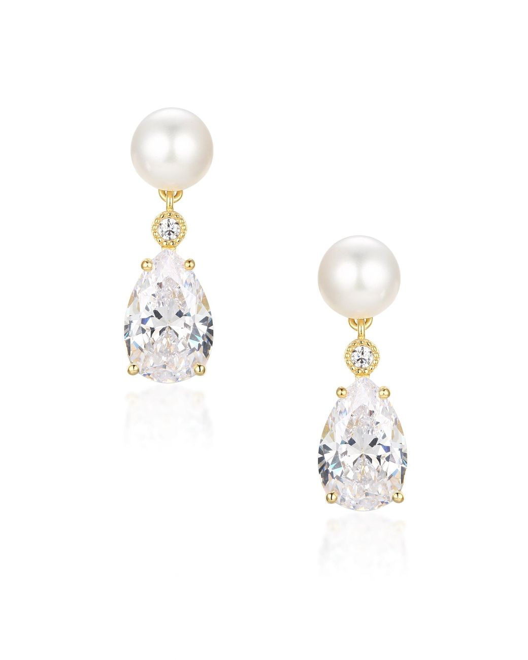 Santinni Metallic 'Highgrove' Freshwater Pearl & Crystal Drop Earrings