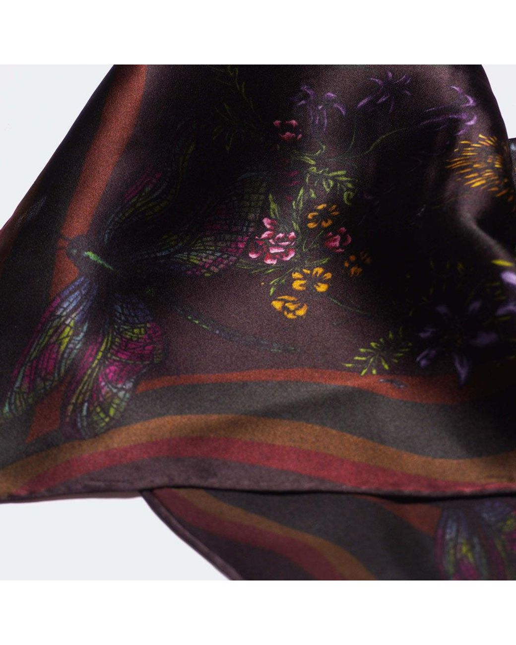 Natalia Petruch Black Mountain Flowers Silk Handkerchief