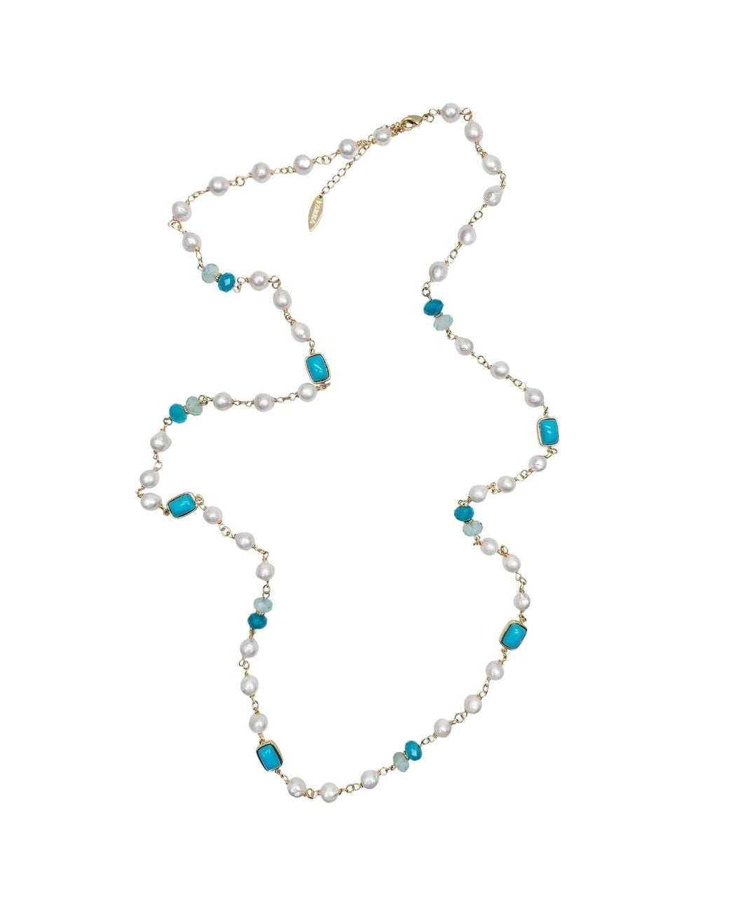 Farra Metallic Freshwater Pearls With Long Necklace