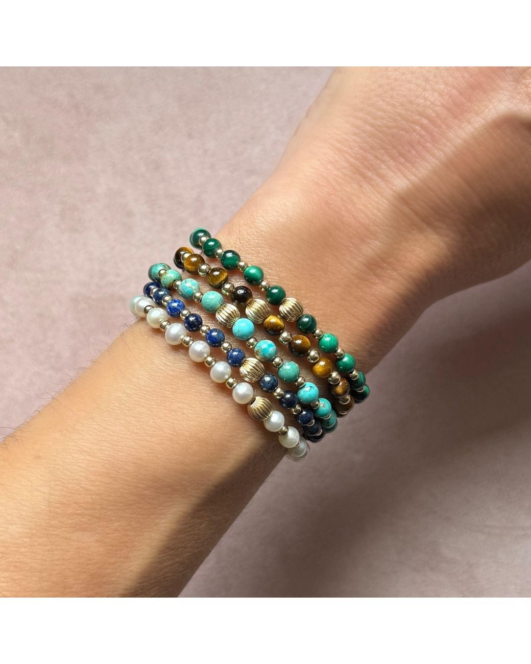 Becket + Quill Blue Stretch Bracelet