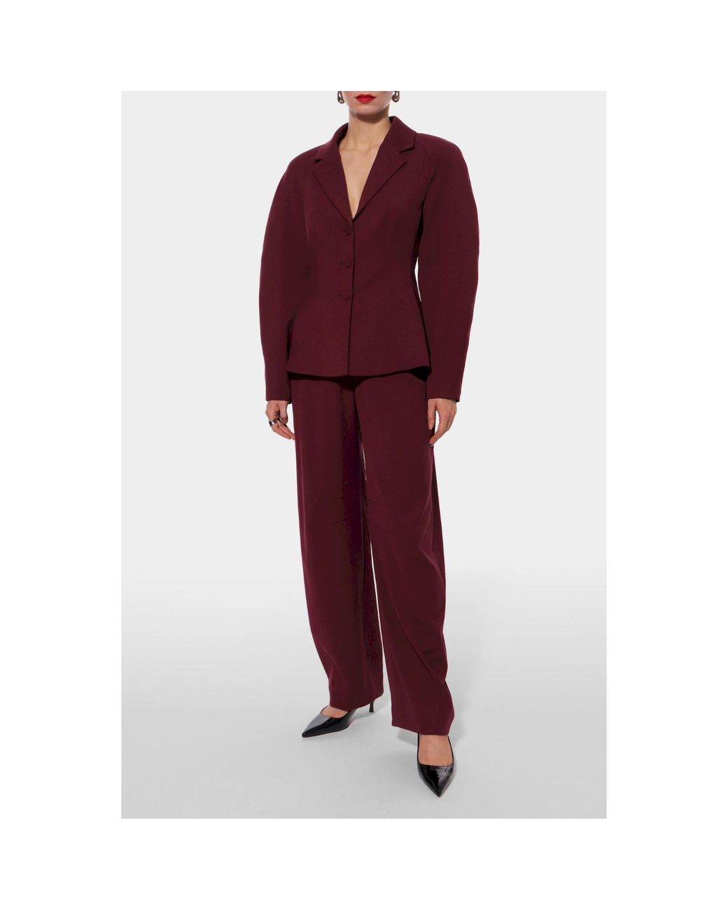 AGGI by HALEWSKI Purple Rovena Burgundy Wine Blazer