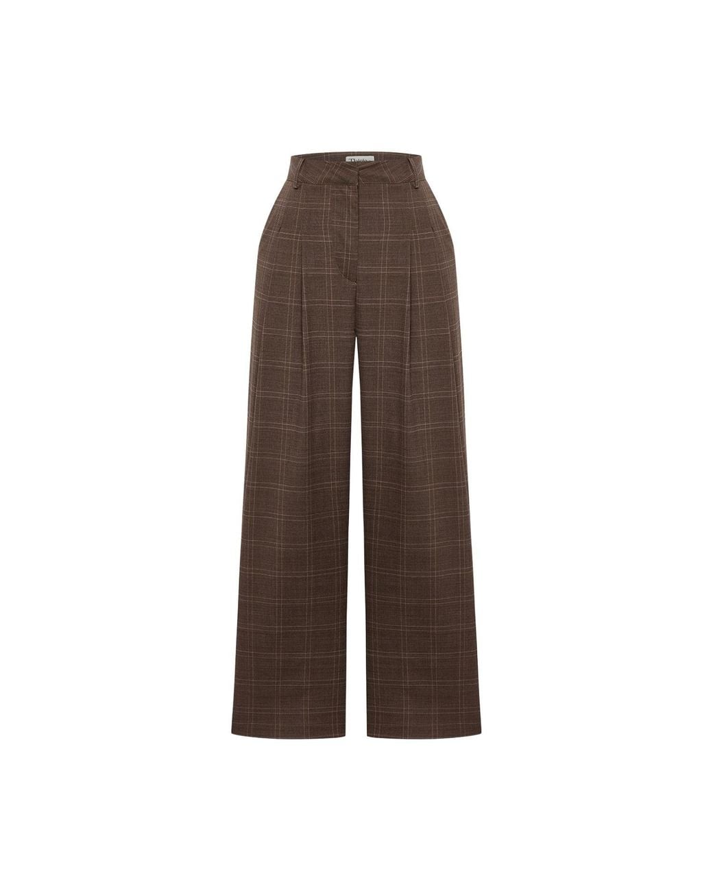 Thisisu Collection Brown Romy Pleated Plaid Trousers –