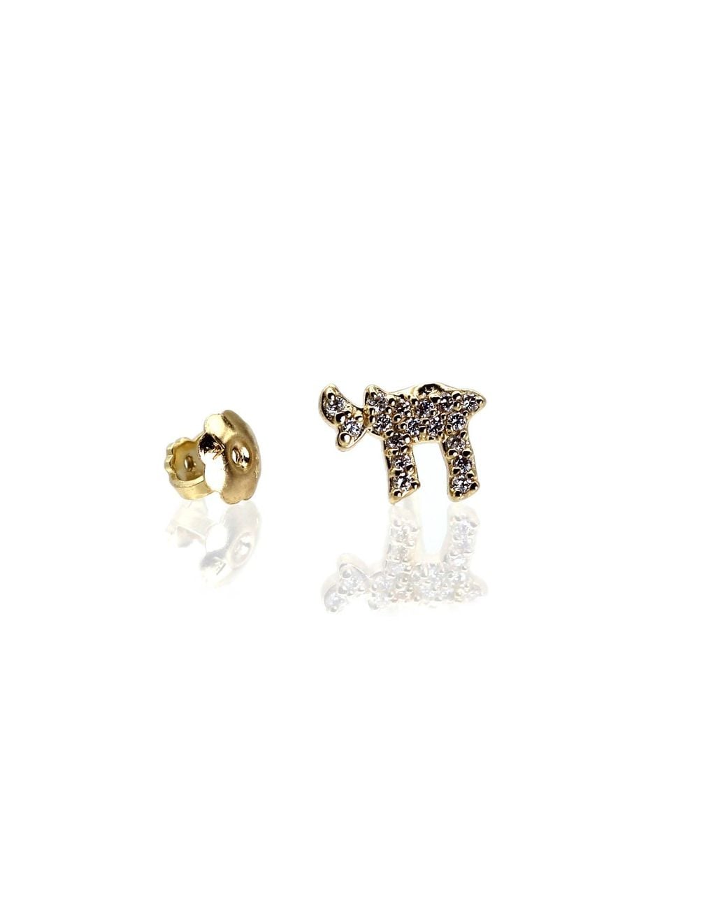 VicStoneNYC Fine Jewelry White Diamond Chai Earrings