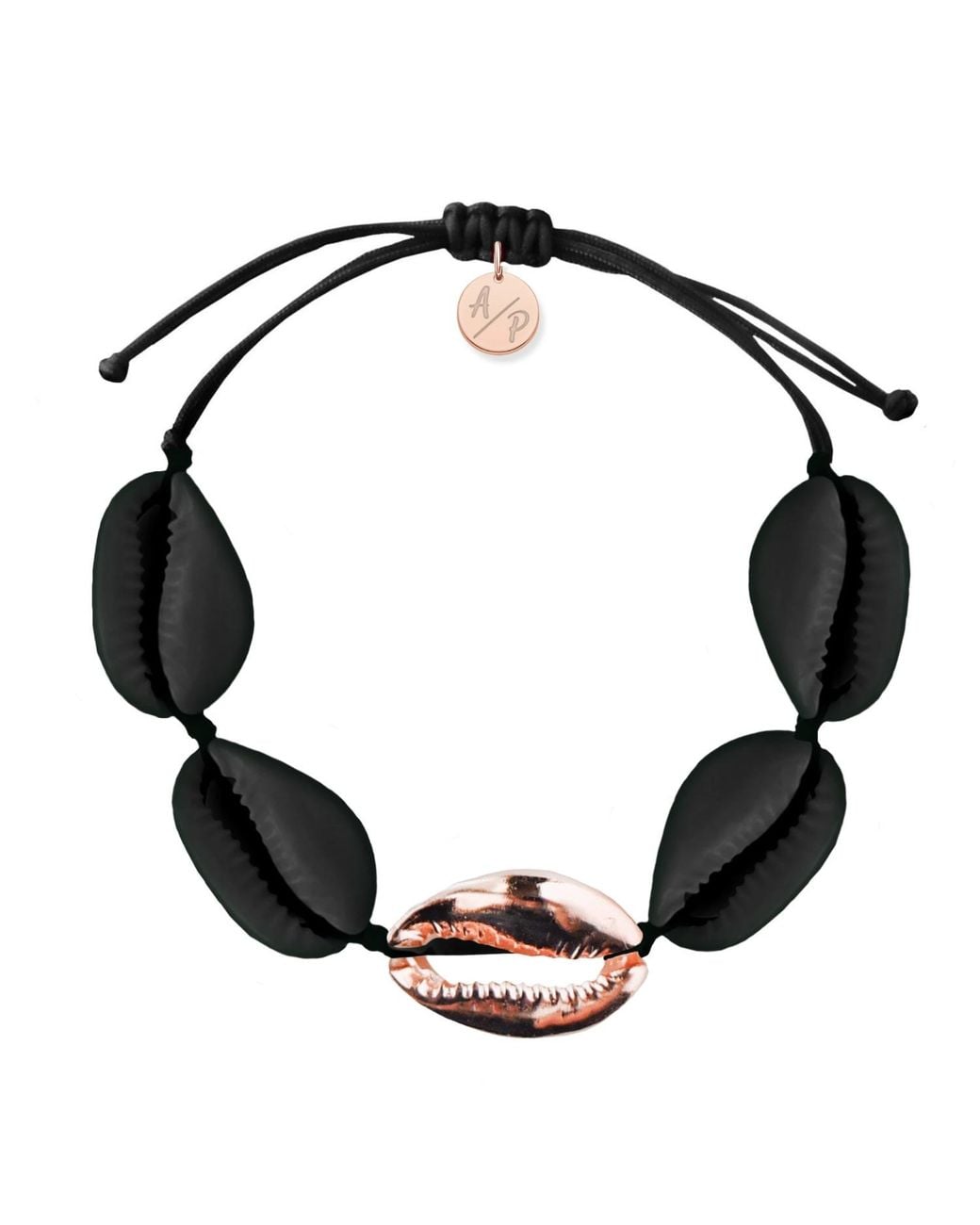 Adriana Pappas Designs Black Sleek Shells Bracelet Matte