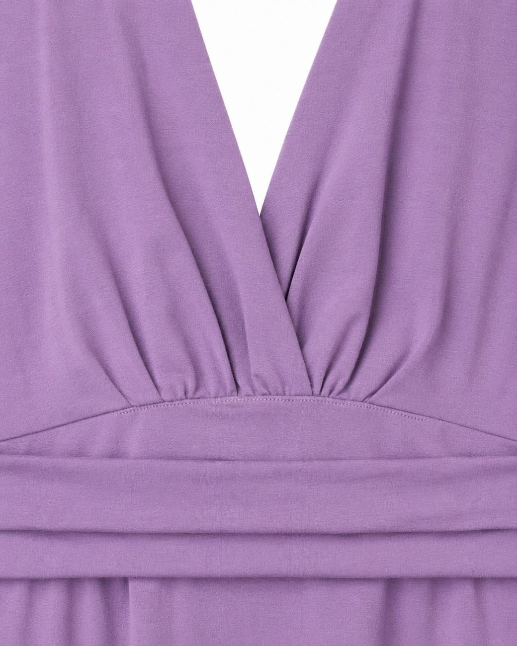Conquista Purple Draped Waist Midi Dress