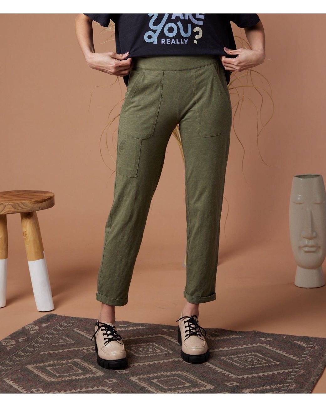 Known Supply Green Mid Rise Slim Pants