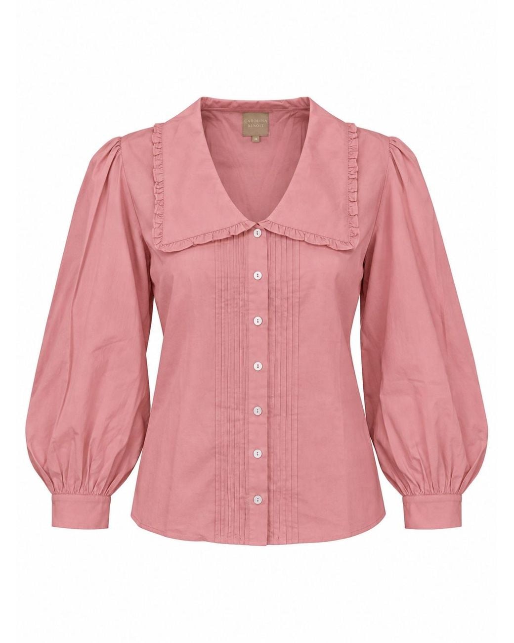 Carolina Benoit Pink It's A Poem Cotton Button Down Top