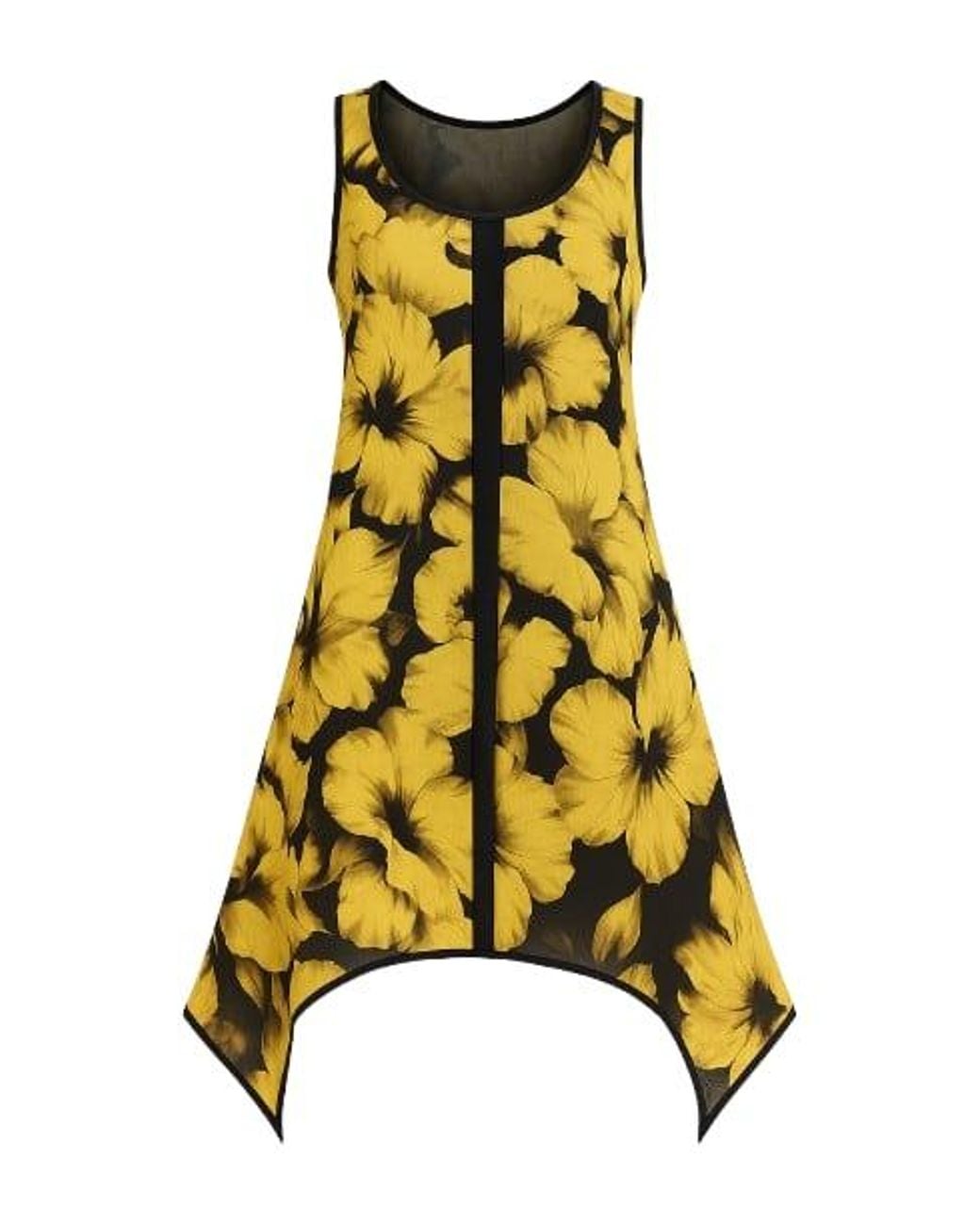 Conquista Yellow Sleeveless Double Layer Dress