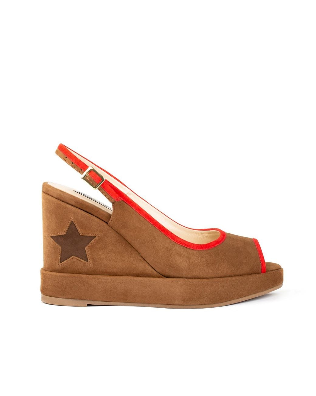 Rosamund Muir London Red Davinia & Suede With Star Wedges
