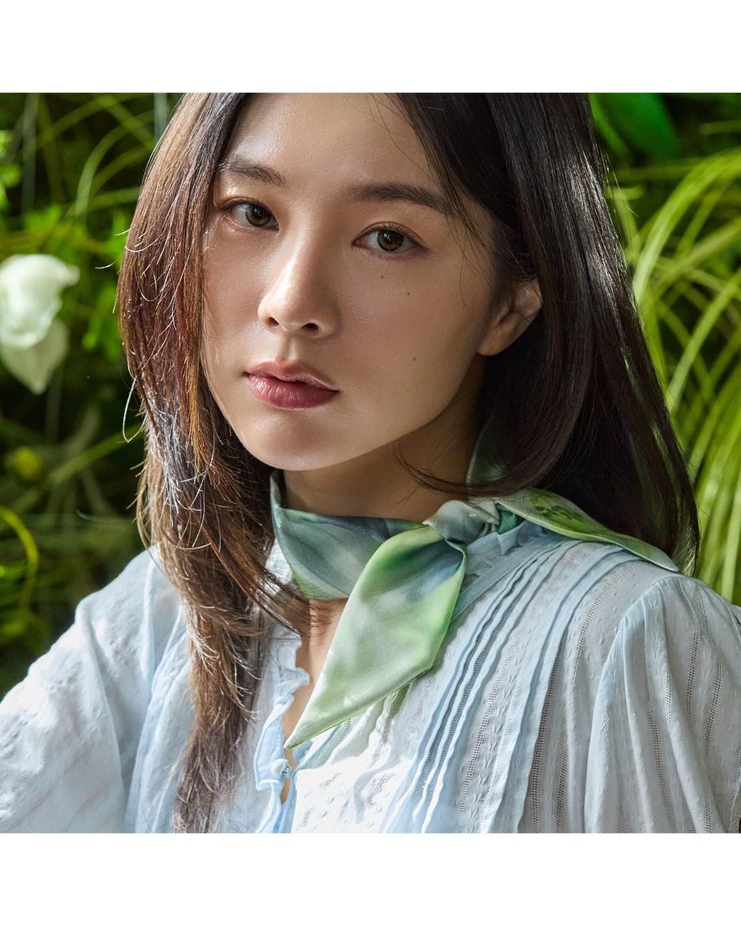 Ana Maison Green Drifting Sunlight Twilly Scarf