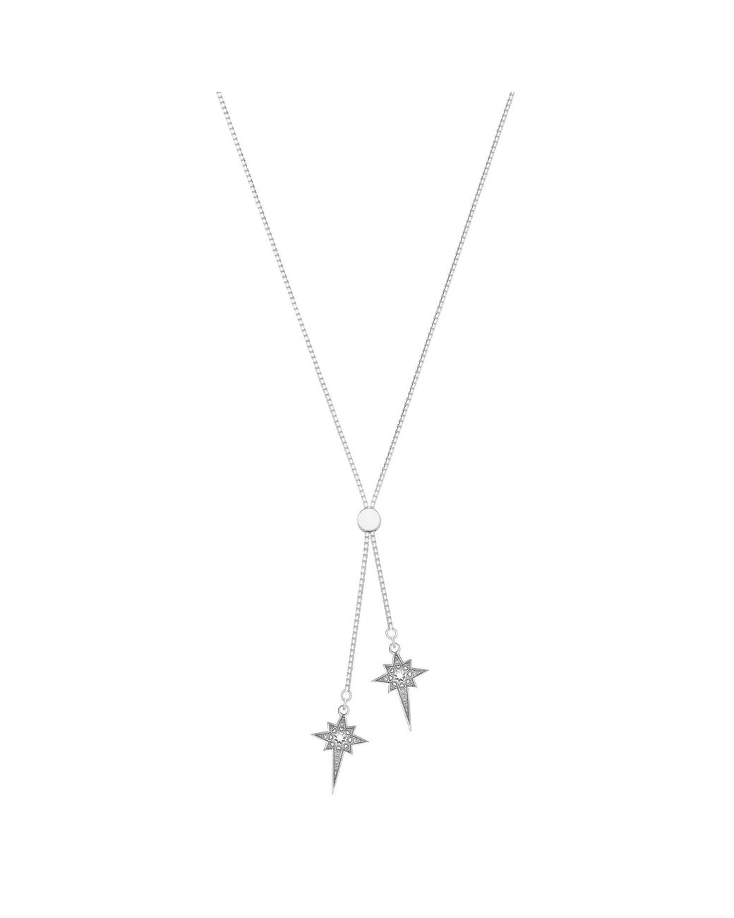 CarterGore Metallic North Star Sterling Slider Necklace