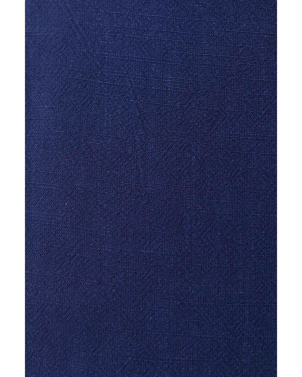 Louche Blue Justin Linen Mix Short Sleeve Jumpsuit