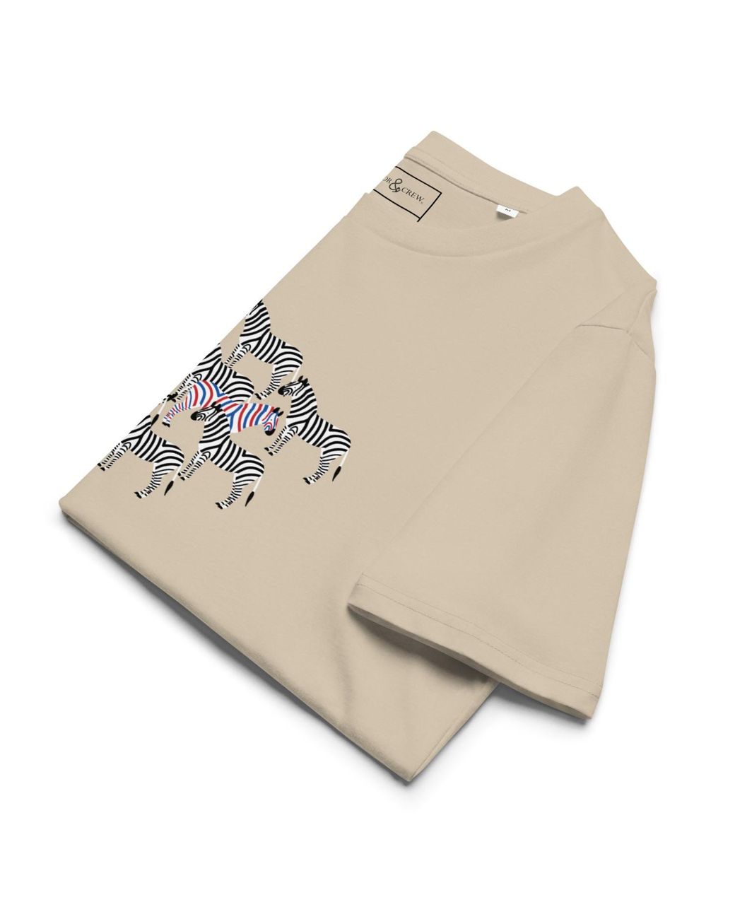Anchor and Crew Natural Neutrals Desert Dust Zebra Where's William Going? Organic Cotton T-Shirt