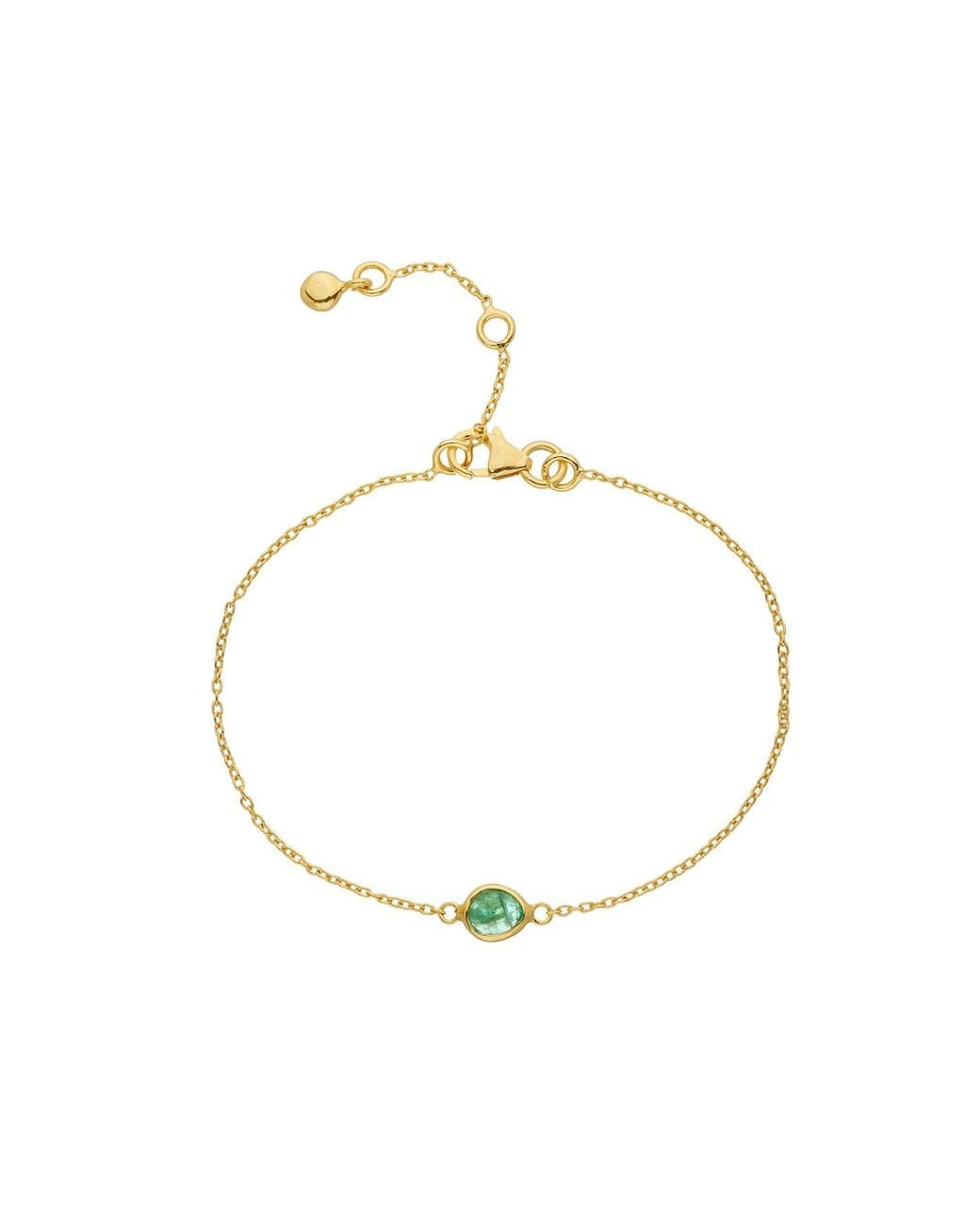 Auree Jewellery Metallic Hampton Emerald & Gold Vermeil Bracelet