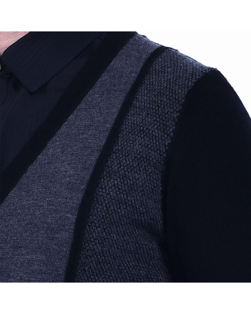 Smart and Joy Blue Light Wool Cardigan for men