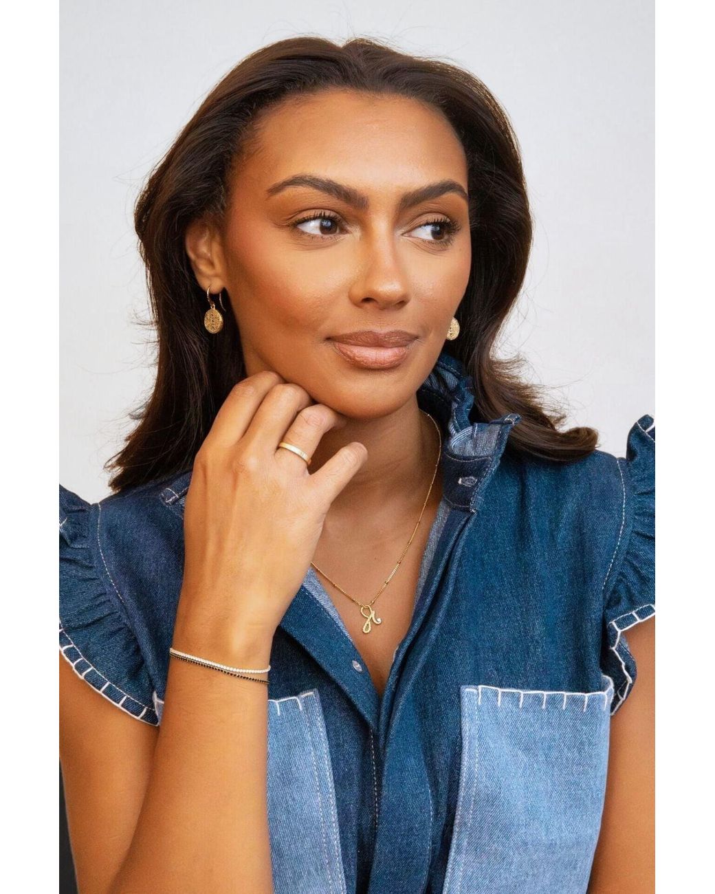 Claire Hill Designs Metallic Fearless Shorthand Charm Necklace