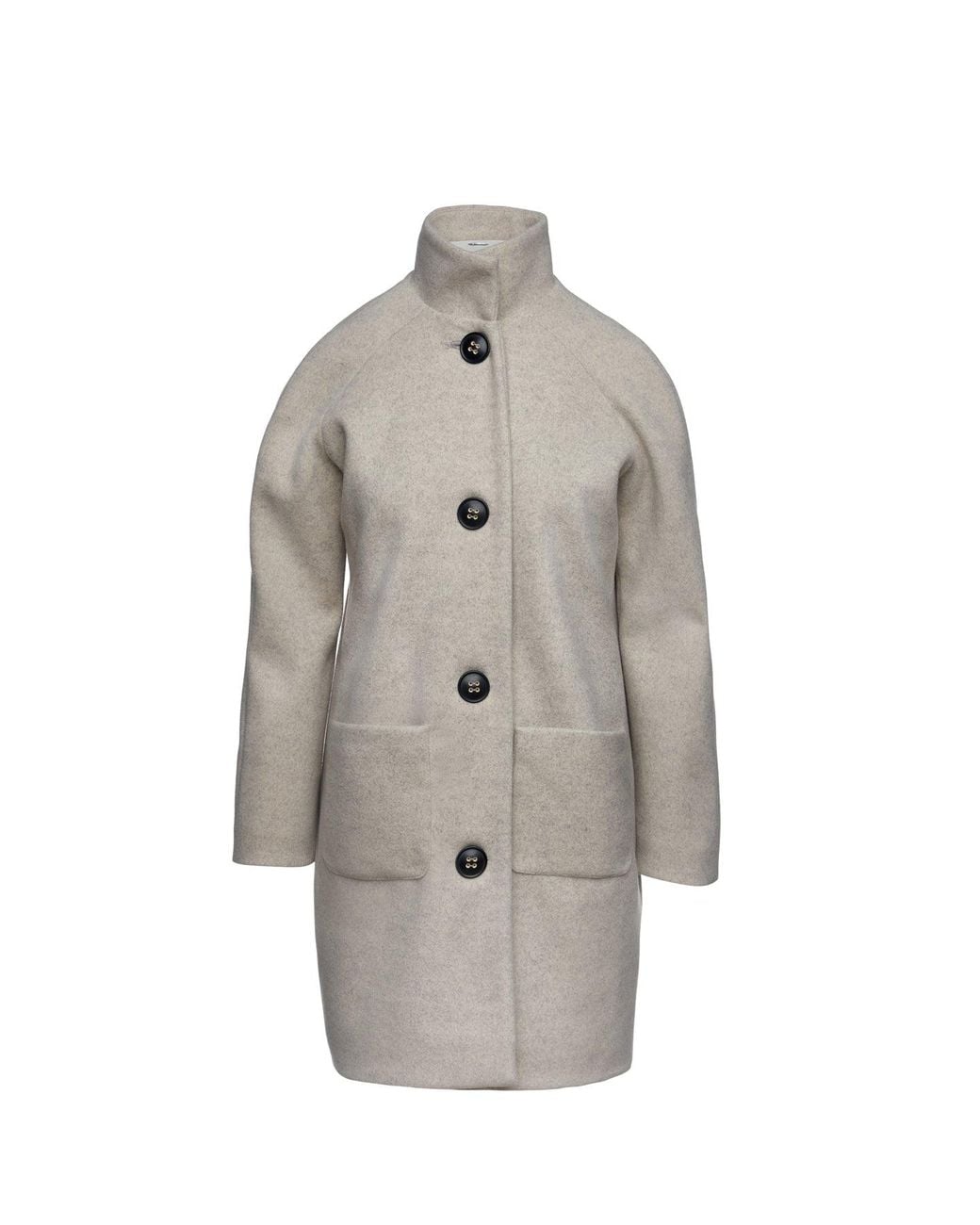 Conquista Gray Neutrals Mouflon Sand Colour Melange Coat By Fashion