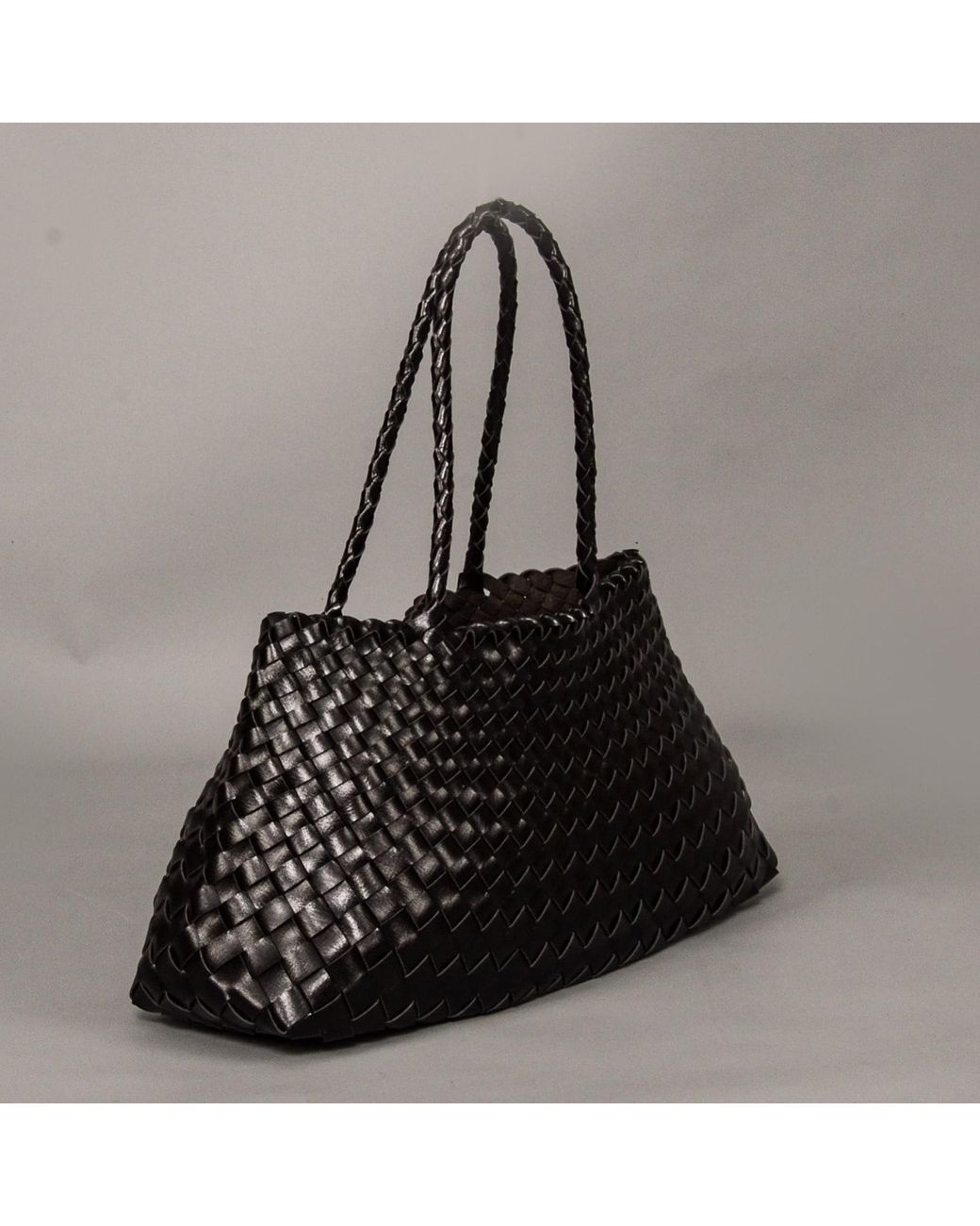 Rimini Black Hand Woven Shoulder Bag 'Donna'