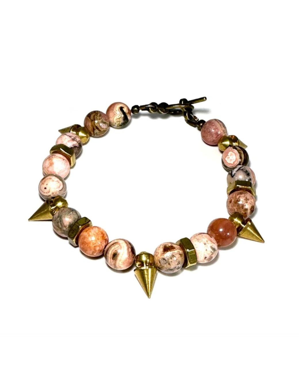 Rachel Nathan Metallic On Point: Rhodochrosite Bracelet