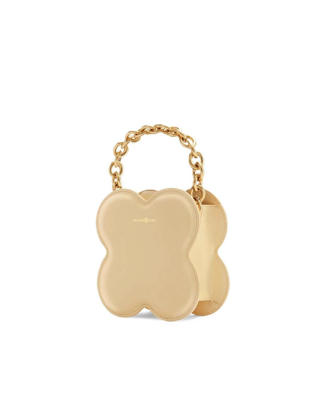 Orange Cube Metallic Large Lucky Clover Handbag