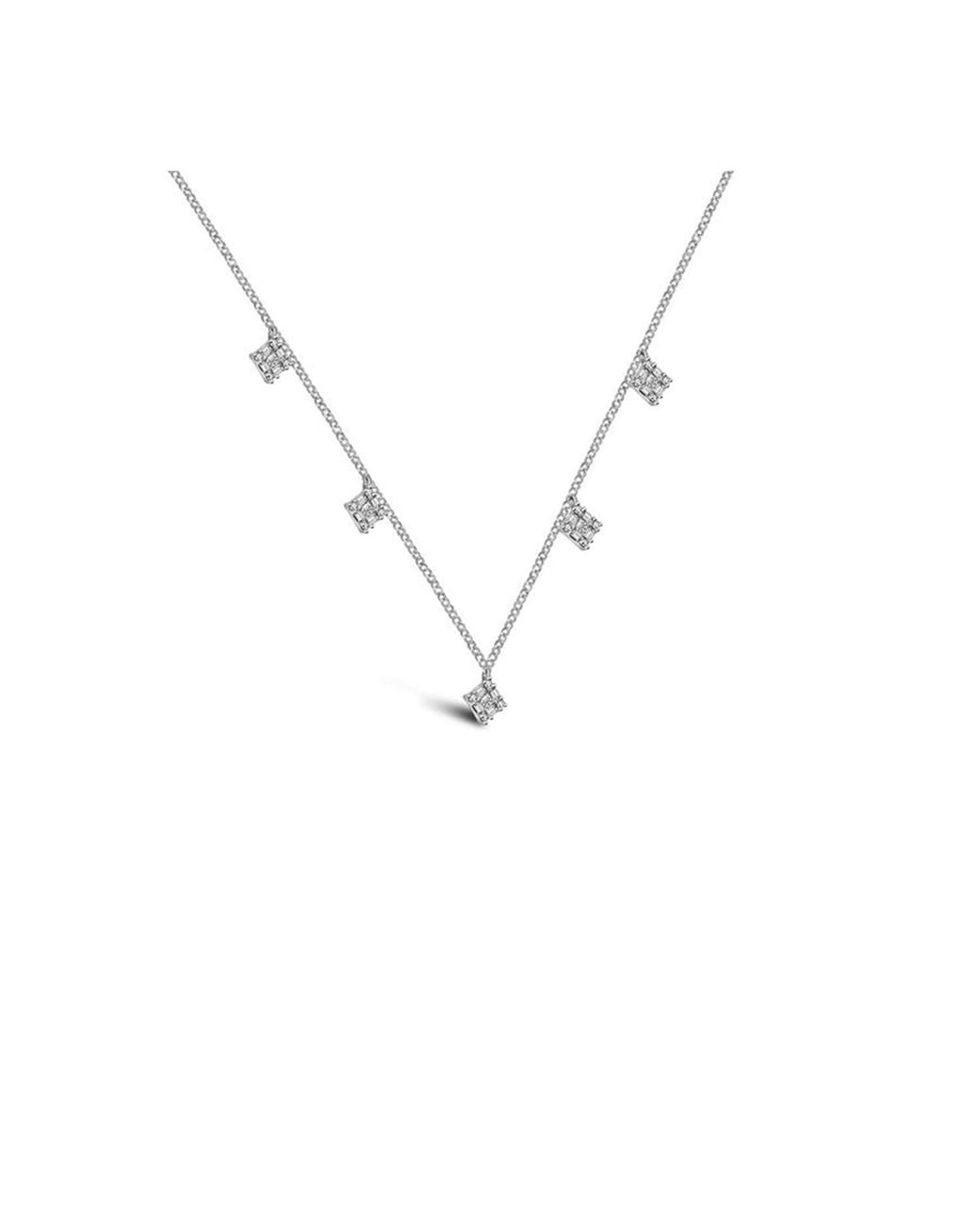 Genevieve Collection Metallic 18K Rhombus Shape Diamond Necklace Choker