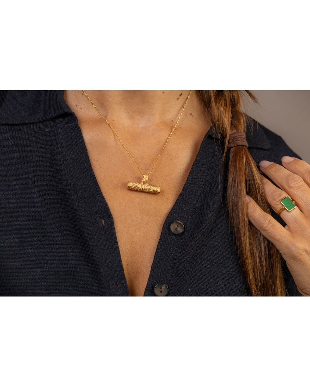 Claire Hill Designs Metallic F This Sh* T Bar Necklace