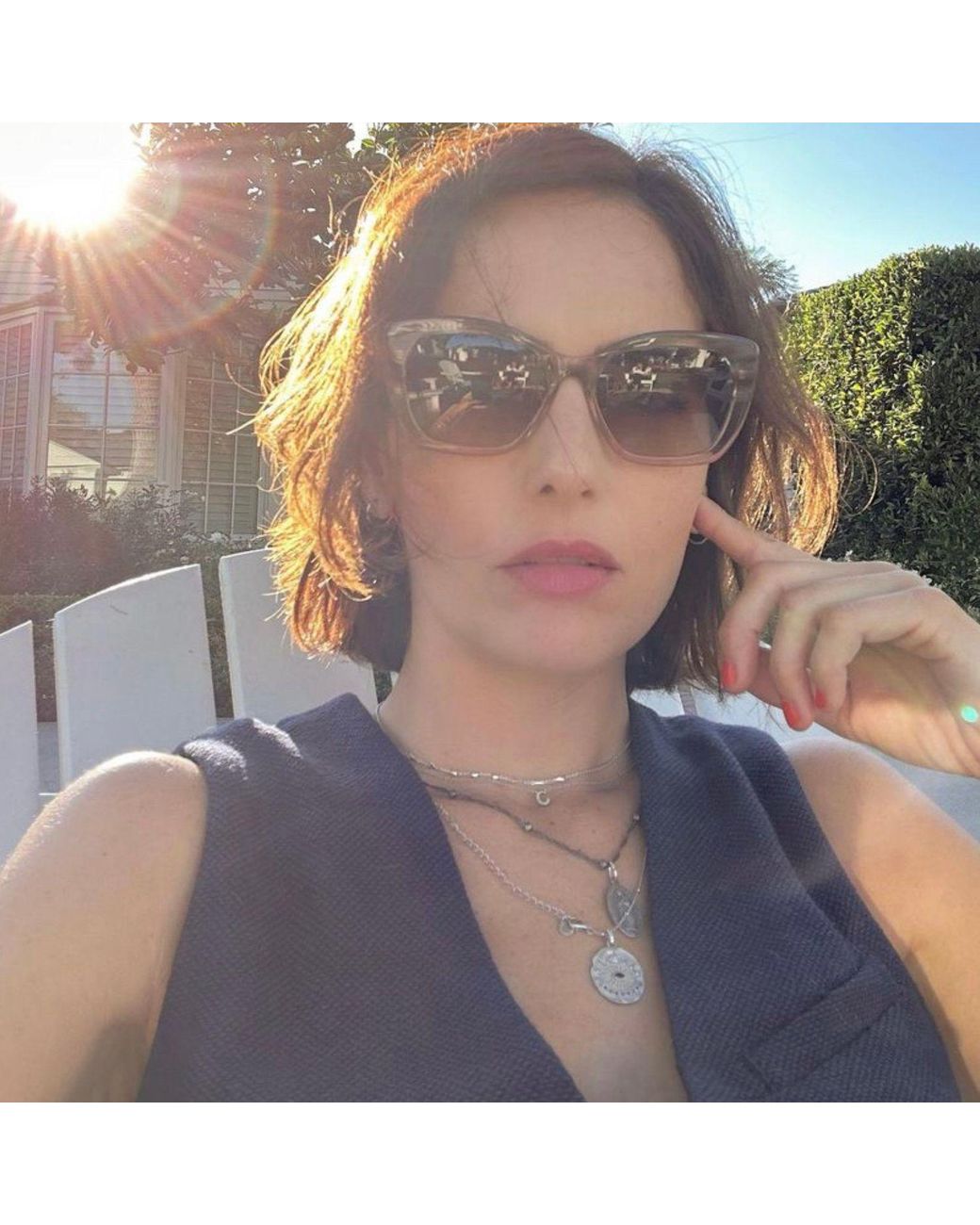 Seven Saints Metallic Evil Eye Protection Necklace, Over Sterling With Sapphire