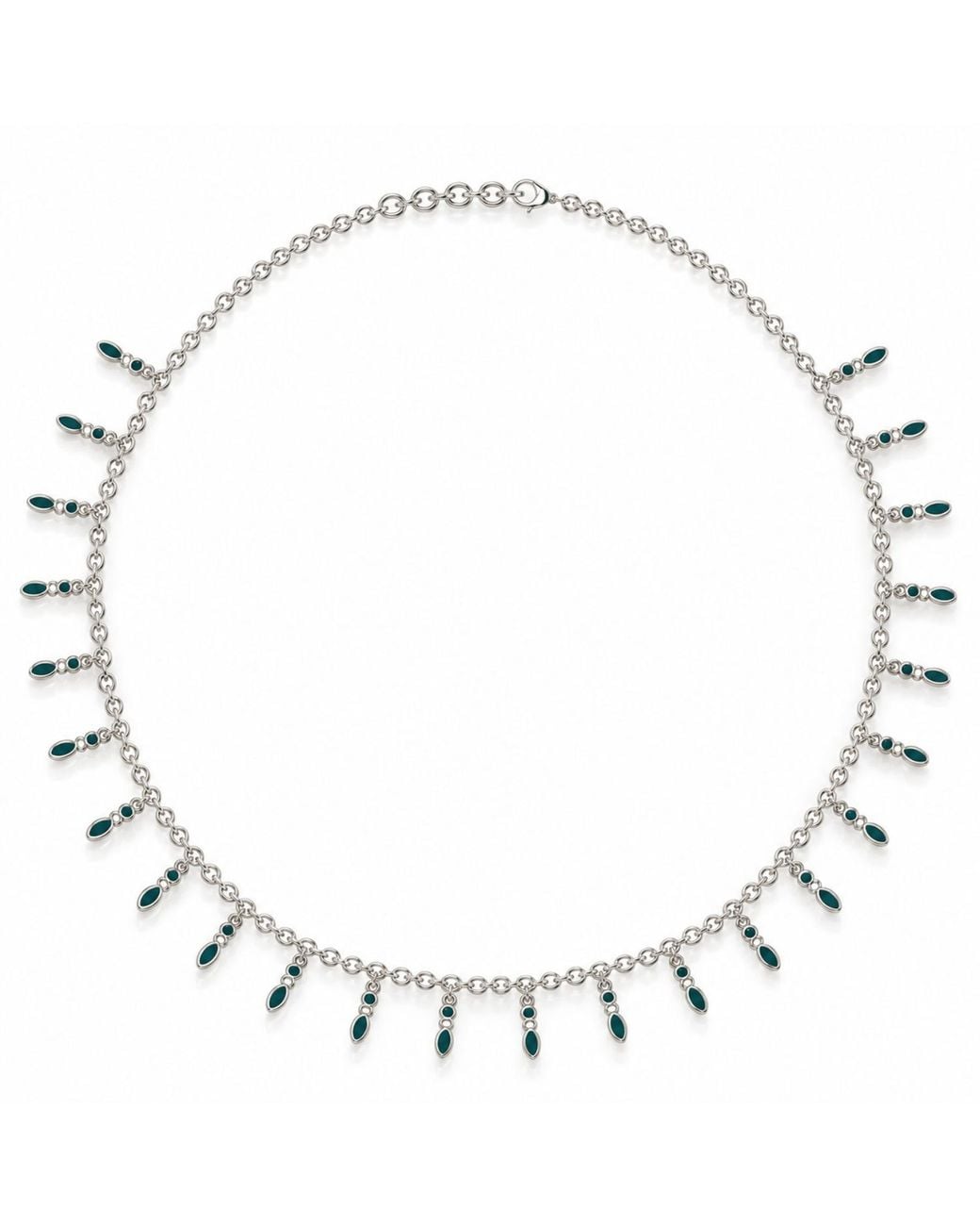 Linda Fiore Metallic Amalei Necklace With Dark Enamel